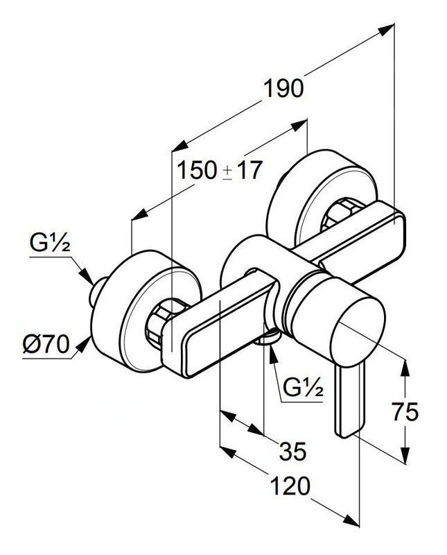 Grifo monomando de ducha Zenta