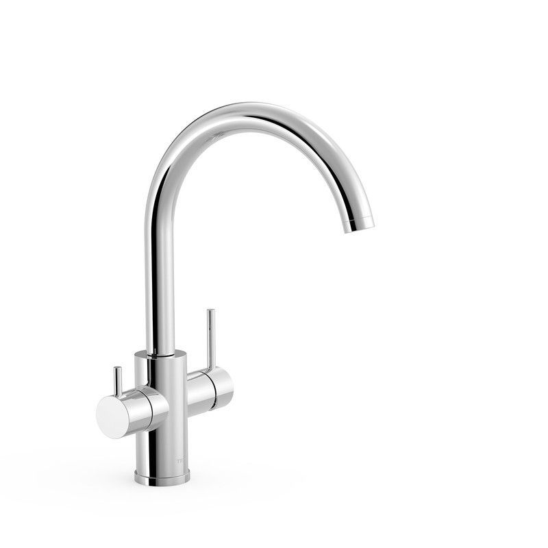 Grifo monomando doble para agua de red y filtrada para cocina