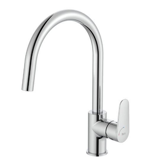 Grifo monomando repisa Roca Victoria Plus caño alto giratorio