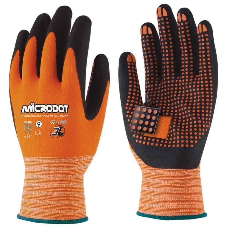 Guante 3L WX-666. Guante Nilon Con Nitrilo Foam Talla 8