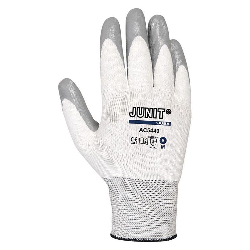 Guante JUBA AC5-440. Guante Poliamida Nitrilo Gris T/9