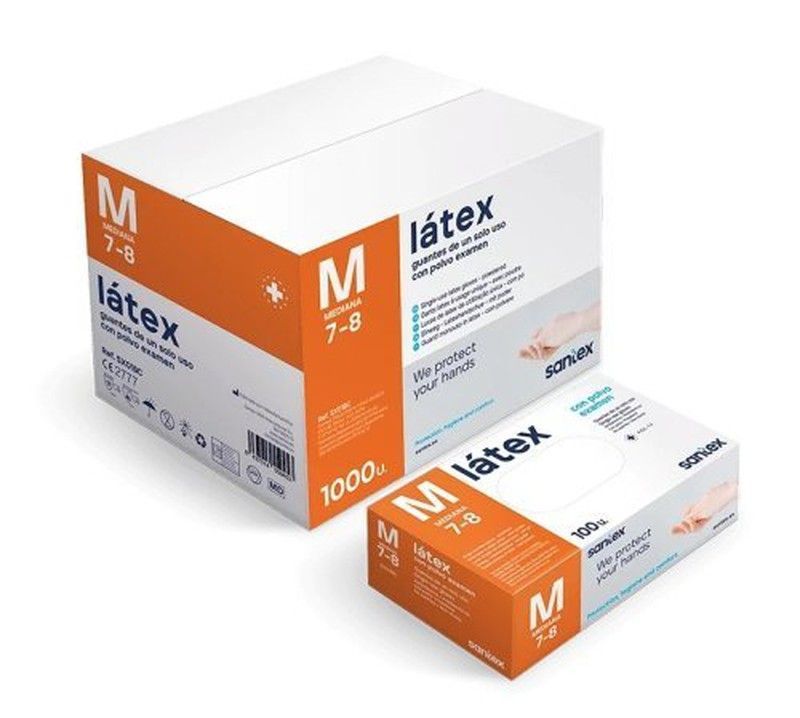 Guante Latex Transp. Santex C/P 100U T/L