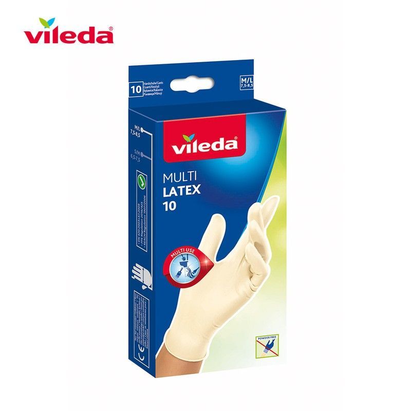 Guante multi latex 10 unid talla m/l 145942 vileda
