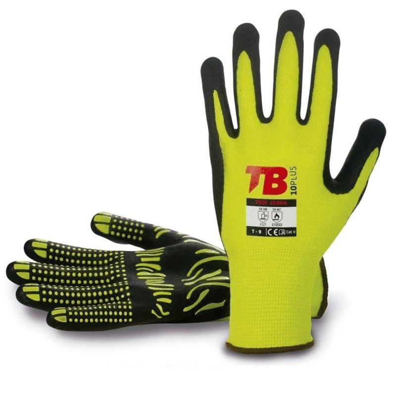 Guante Nitrilo/Algod.Amarillo/Negro T/9