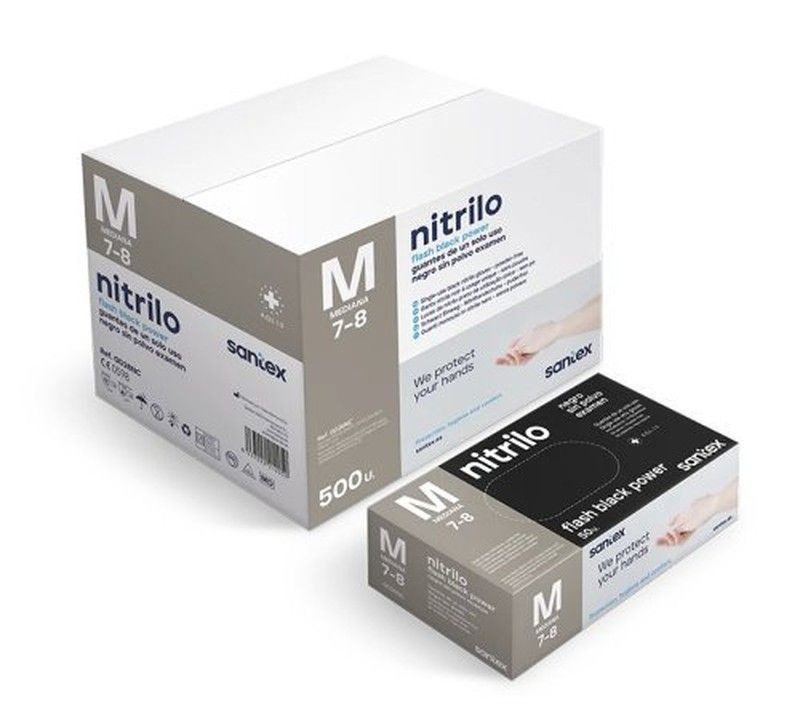Guante Nitrilo Flash Negro 100U T/S 4.5G