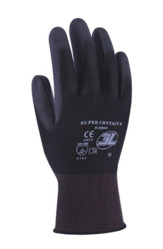 Guante Supercontact Negro 3L Sc-2000 N.9