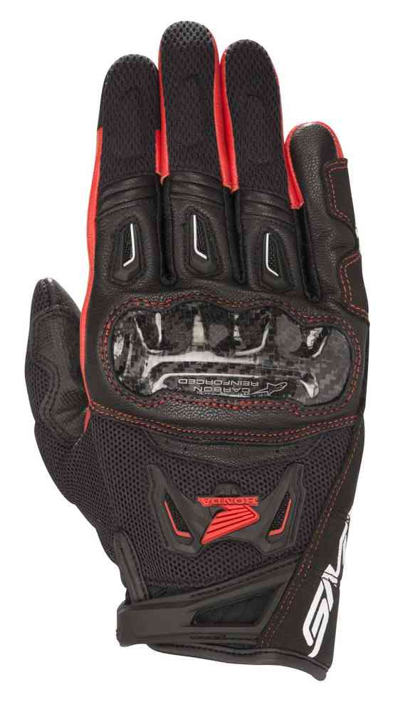 Guantes Alpinestars Honda SMX-2 Air Carbon V2 | Piel y Malla 3D | Verano | Táctil