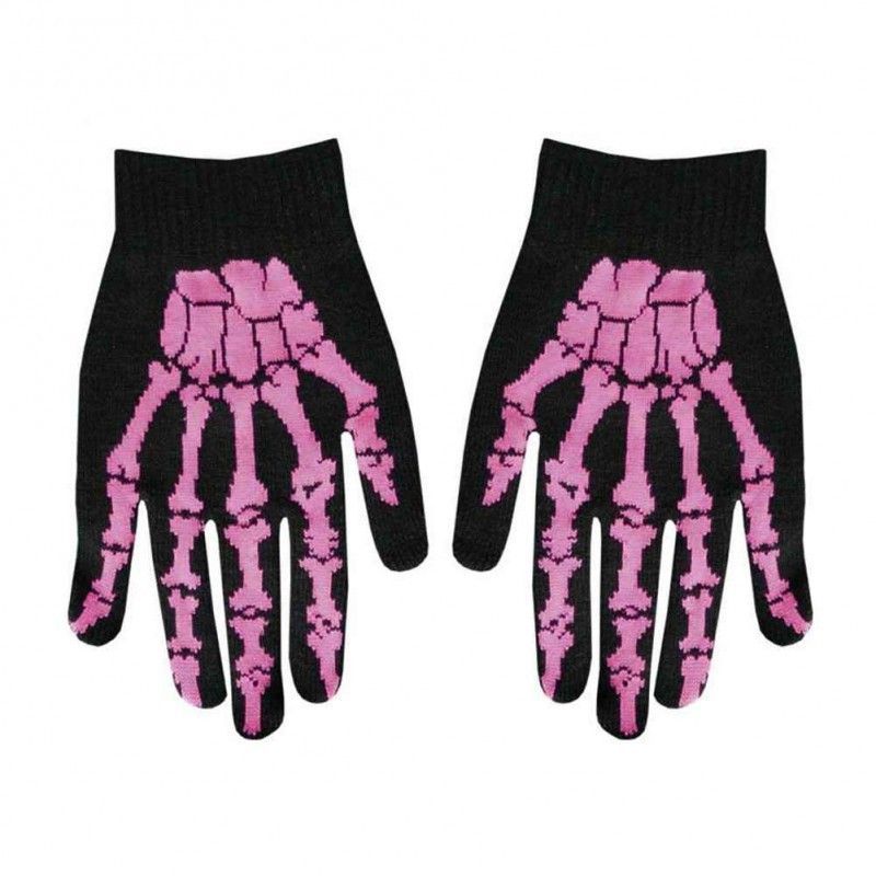 Guantes Con Dedos Mano Fucsia