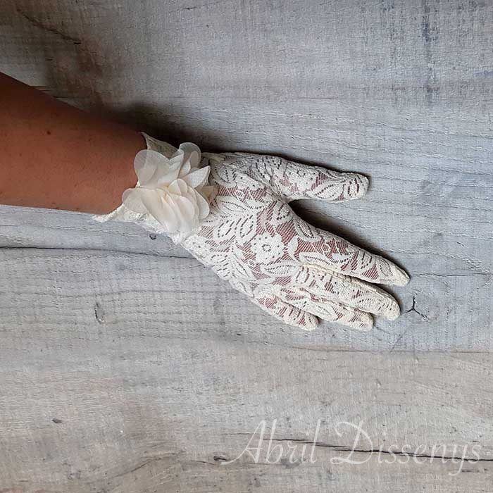 Guantes de Blonda Elástica Vintage