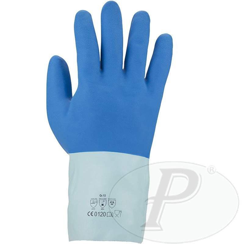 Guantes de látex de protección química bicolor