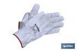 Guantes de piel de serraje gris | Duraderos y resistentes | Protección y seguridad | Pulgar plano. Referencia 11000099