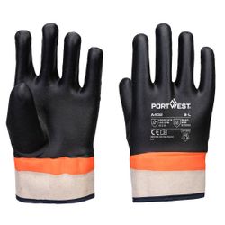 Guantes Grip PVC Sandy Double Dipped Glove Negro/Naranja