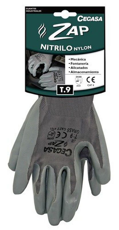 Guantes nitrilo gris nylon de cegasa