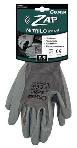 Guantes nitrilo gris nylon de cegasa
