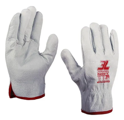 Guantes piel flor ribete rojo Master NC
