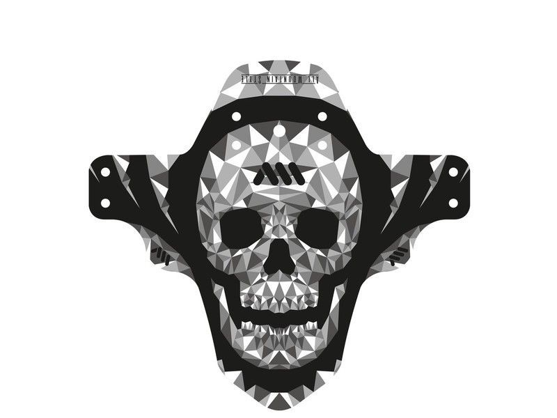 🚵‍♂️ Guardabarros AMS Mud Guard – Grey/Skull  💀 Protección con estilo rebelde para tu bicicleta