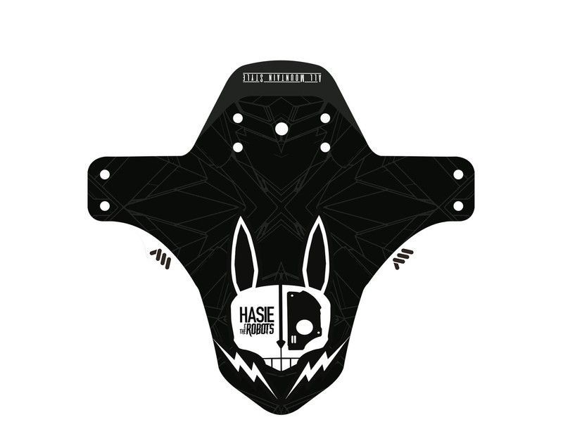 🚵‍♂️ Guardabarros Bici AMS Mud Guard – Hasie & The Robots White  🤖 Protección futurista con estilo único