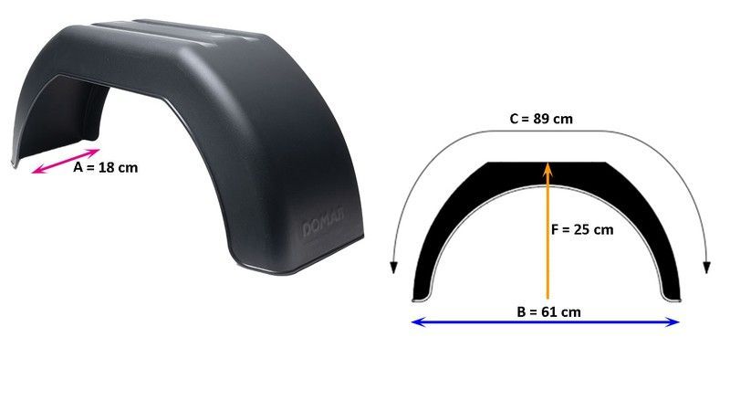 Guardabarros plástico remolque lomo plano 8