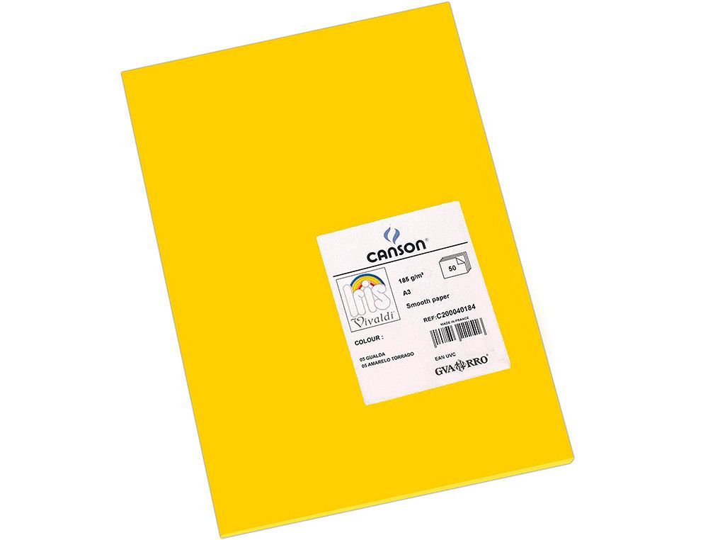 GUARRO CANSON Cartulina IRIS 50 Hojas A3 Gualda 200040184