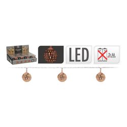 Guirnalda a pilas 10 led bolas color cobre