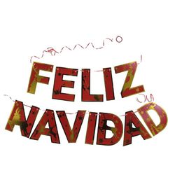 Guirnalda Feliz Navidad, 12 pzas.