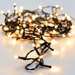 Guirnalda fija mini light 180 luces blanco calida cable transparente