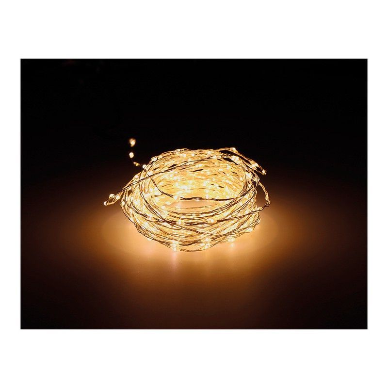 Guirnalda Micro Led Extra Dense Luz Calida Parpadeante 14m 567l Cable Plata
