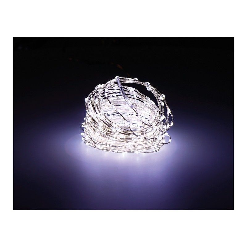 Guirnalda Micro Led Extra Dense Luz Fria Parpadeante 14m 567l Cable Plata