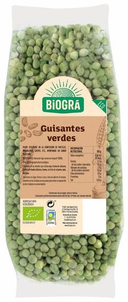 Guisantes Verdes 500g Legumbres Ecológicos Biogra 250 grs