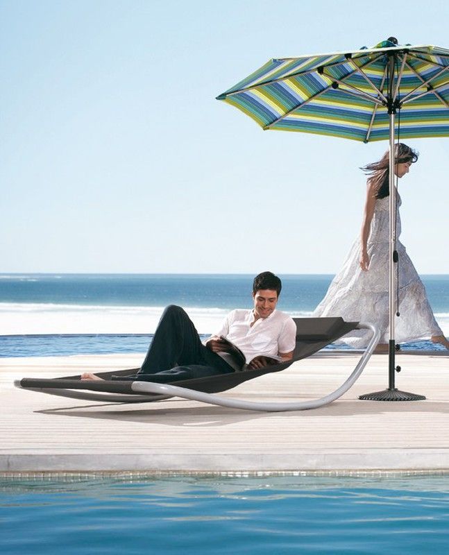 Hamaca tumbona negra de textileno PG0569