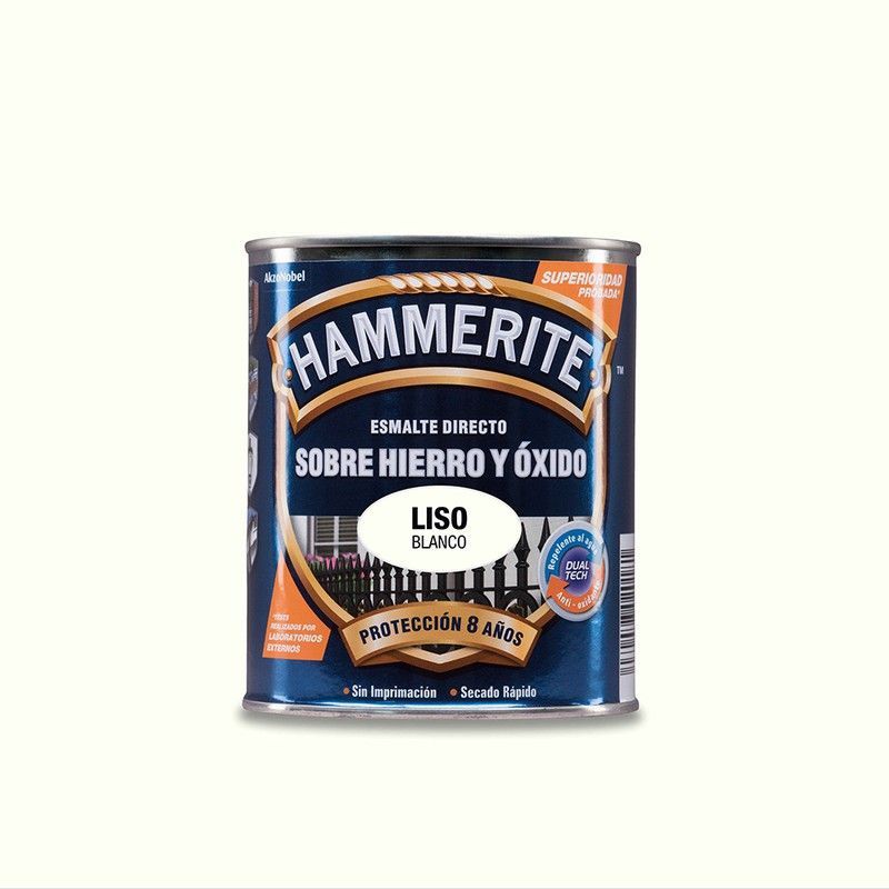 Hammerite esmalte metalico liso brillante blanco 0.750l