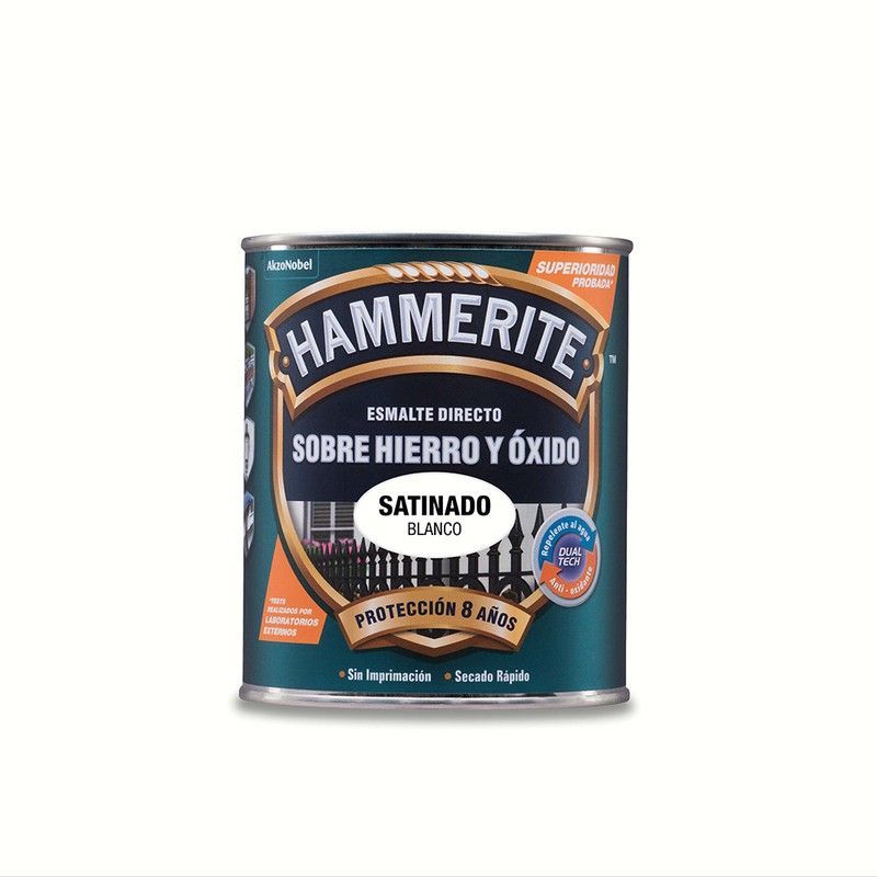 Hammerite esmalte metalico satinado blanco 0.750l