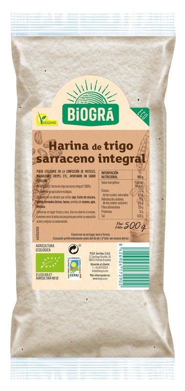 Harina de Trigo Sarraceno integral 500g Ecológica Biogra
