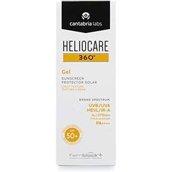 HELIOCARE 360º Gel SPF 50+ envase de 50 mL gel fotoprotector ligero y de rápida absorción.