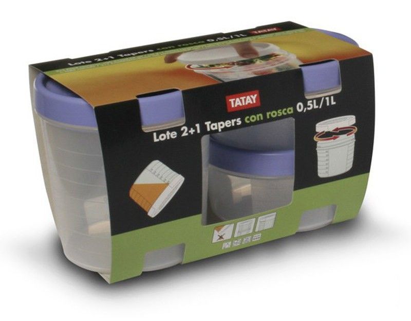 Hermético set 3 piezas con rosca Tatay