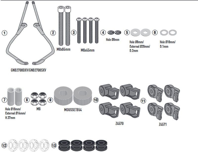 Herrajes de parabrisas especifico para 7067A