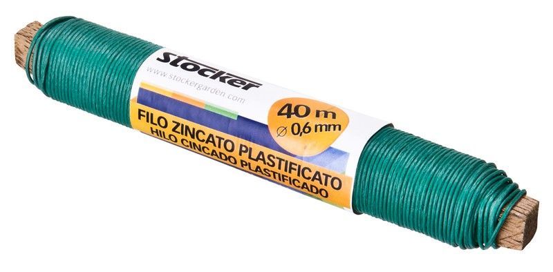 Hilo galvanizado plastificado ø 0,6mm x 40m Stocker
