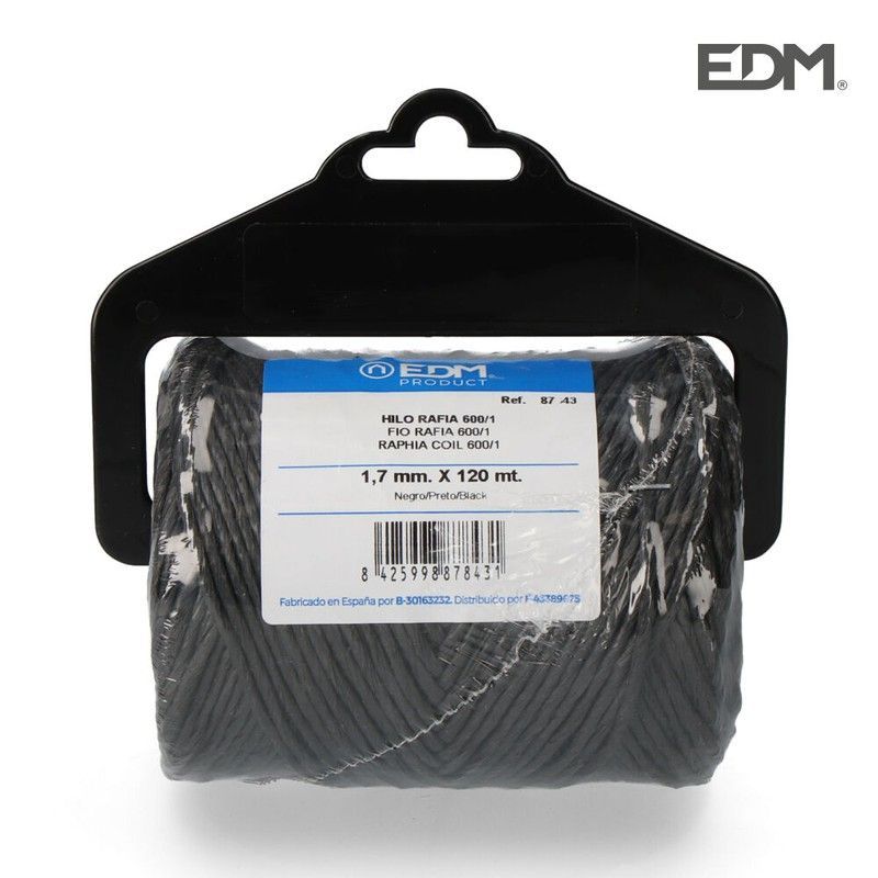 Hilo rafia 600/1 bobina 220 gm/120mts negro