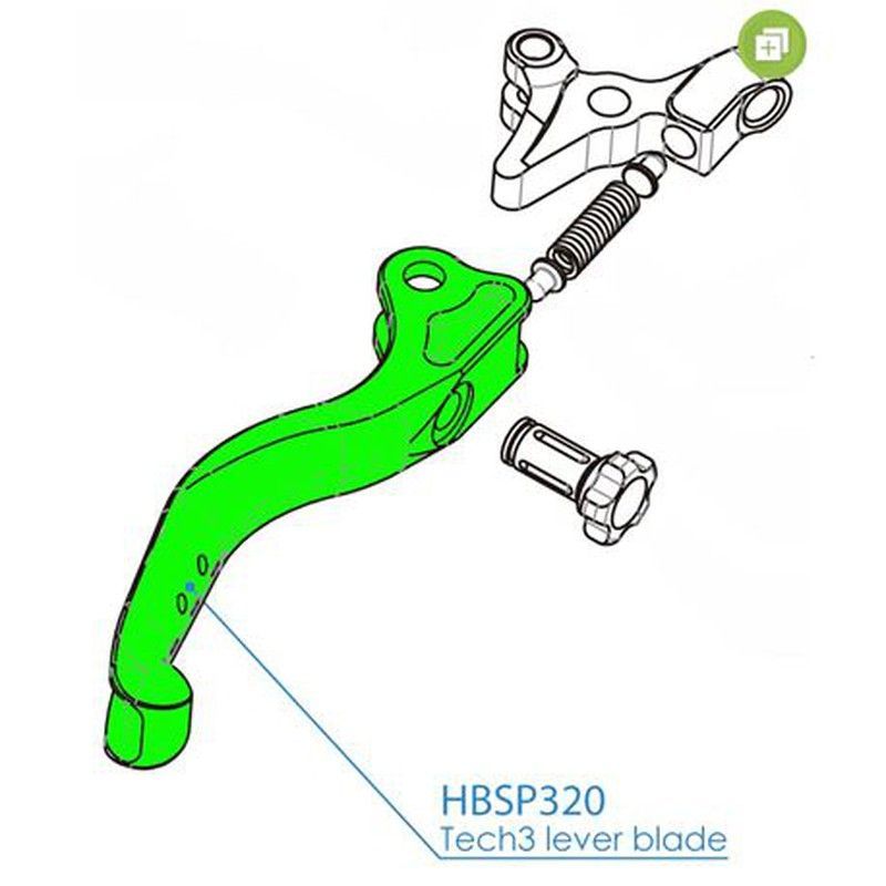 Ho-palanca tech 3 sin taladrado negra