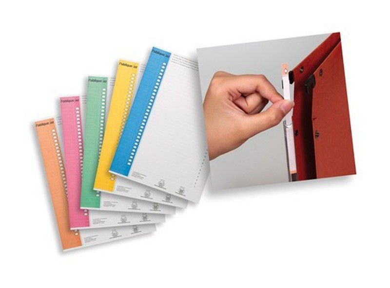 Hoja con etiquetas para carpetas colgantes. Para varios tipos de visor