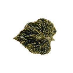 Hoja de abedul pequeña de loza en verde, 17 x 14,5 x 5,5 cm | Gudrun
