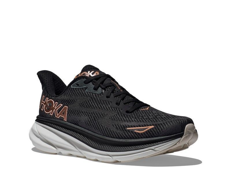 Hoka Clifton 9 Mujer Black / Rose Gold