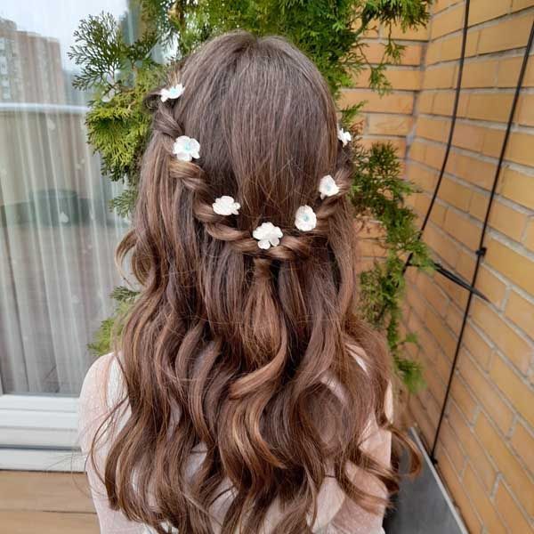 Horquillas con Flor Inés 5 Unid