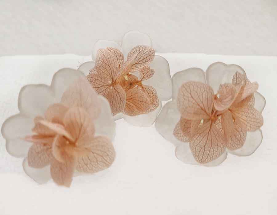 Horquillas de Amapolas Glasse con Hortensia