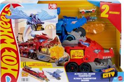 Hot Wheels City Dragón Transportador con Ataque Doble Definitivo