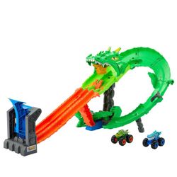 HOT WHEELS M.TRUCKS SHARK VS DINOS DRAGON C/2 COCH
