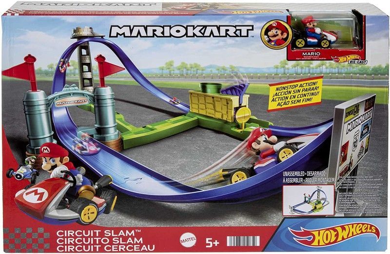 Hot Wheels Mario Kart Circuito de Slam Pista de coches