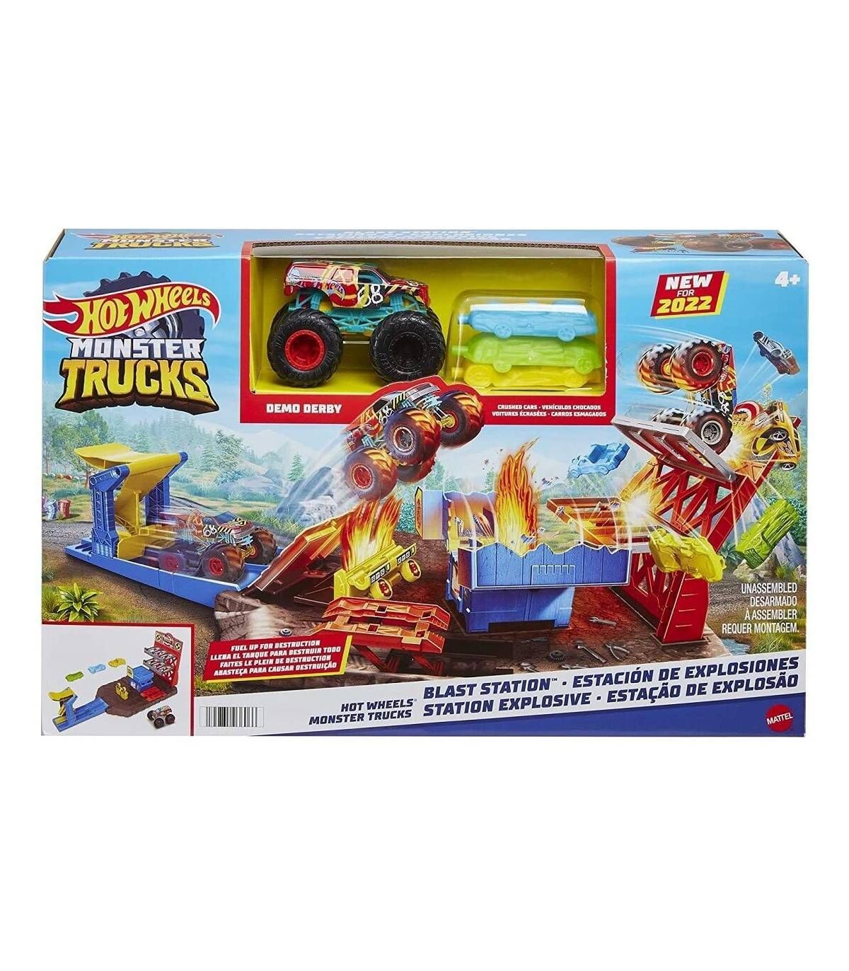 Hot Wheels Monster Trucks Estación de Explosiones