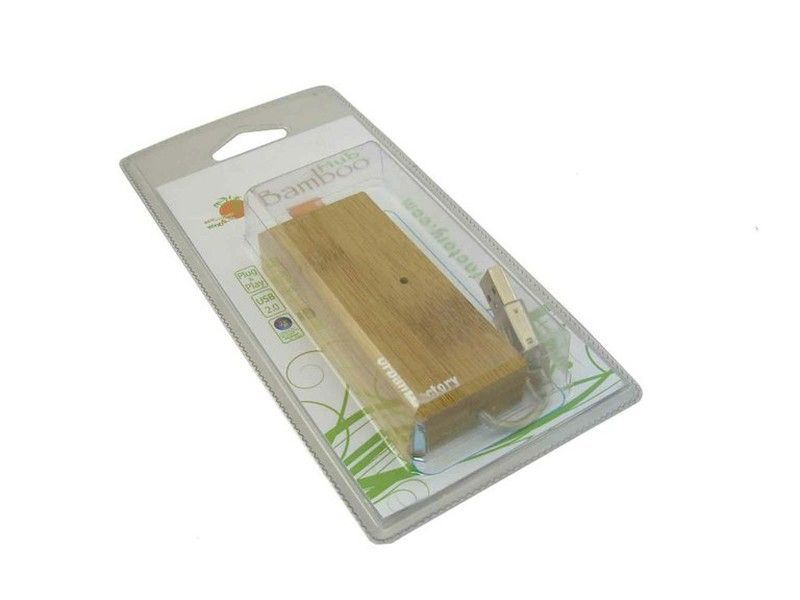 Hub 4 USB de bambu