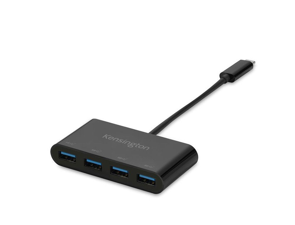 Hub kensington ch1200 usb-c de 10gbps cargador y 4 puertos usb-a 3.2